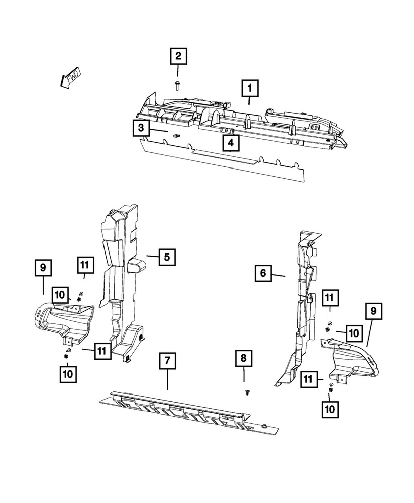 Genuine Mopar Radiator Upper Seal 68161379AA