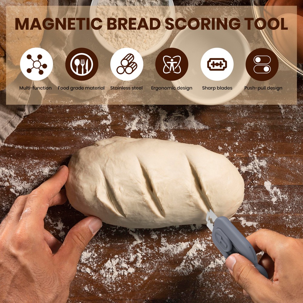 Bread Lame Dough Scoring Tool - Push-Pull Handle for Perfect Bread Scor 2pcs