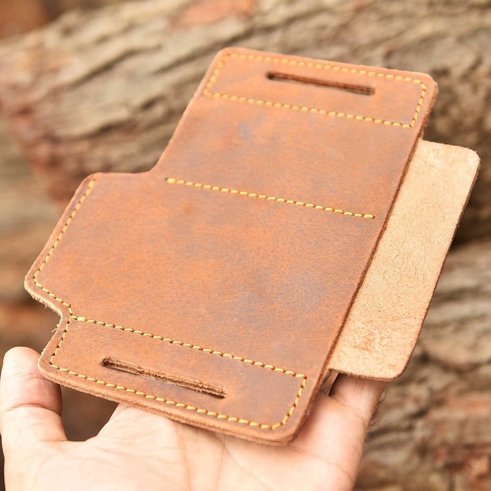 EDC Belt Organizer Multitool Leather Sheath LeatherMan Knife Flashlight Torch