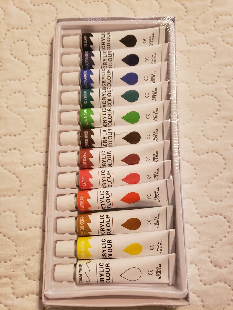21 Piece Complete Easel Set - Stretched Canvas, Acrylic Paints & Brushes