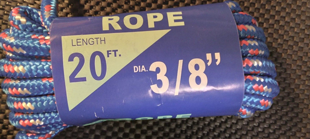3/8 X 20 FOOT DIAMOND BRAID POLY ROPE