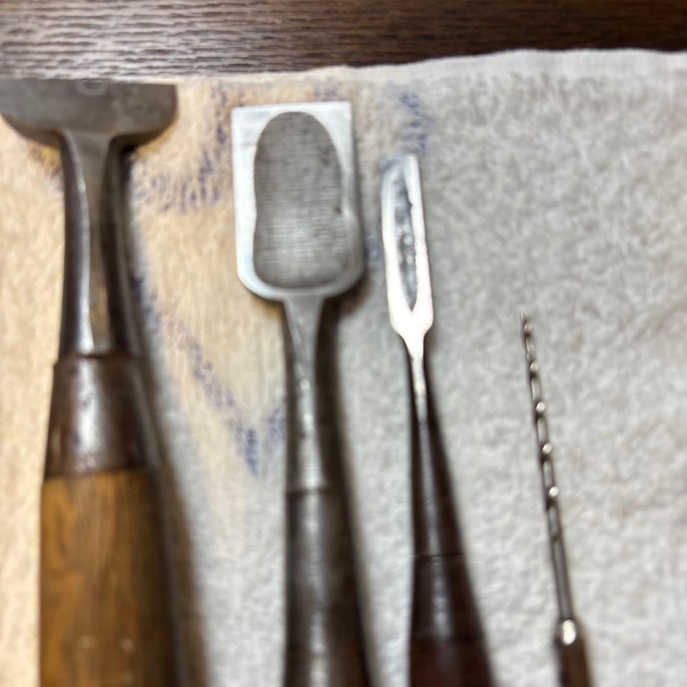 Vintage Japanese Chisel Set Tool 7 Pieces Carpentry