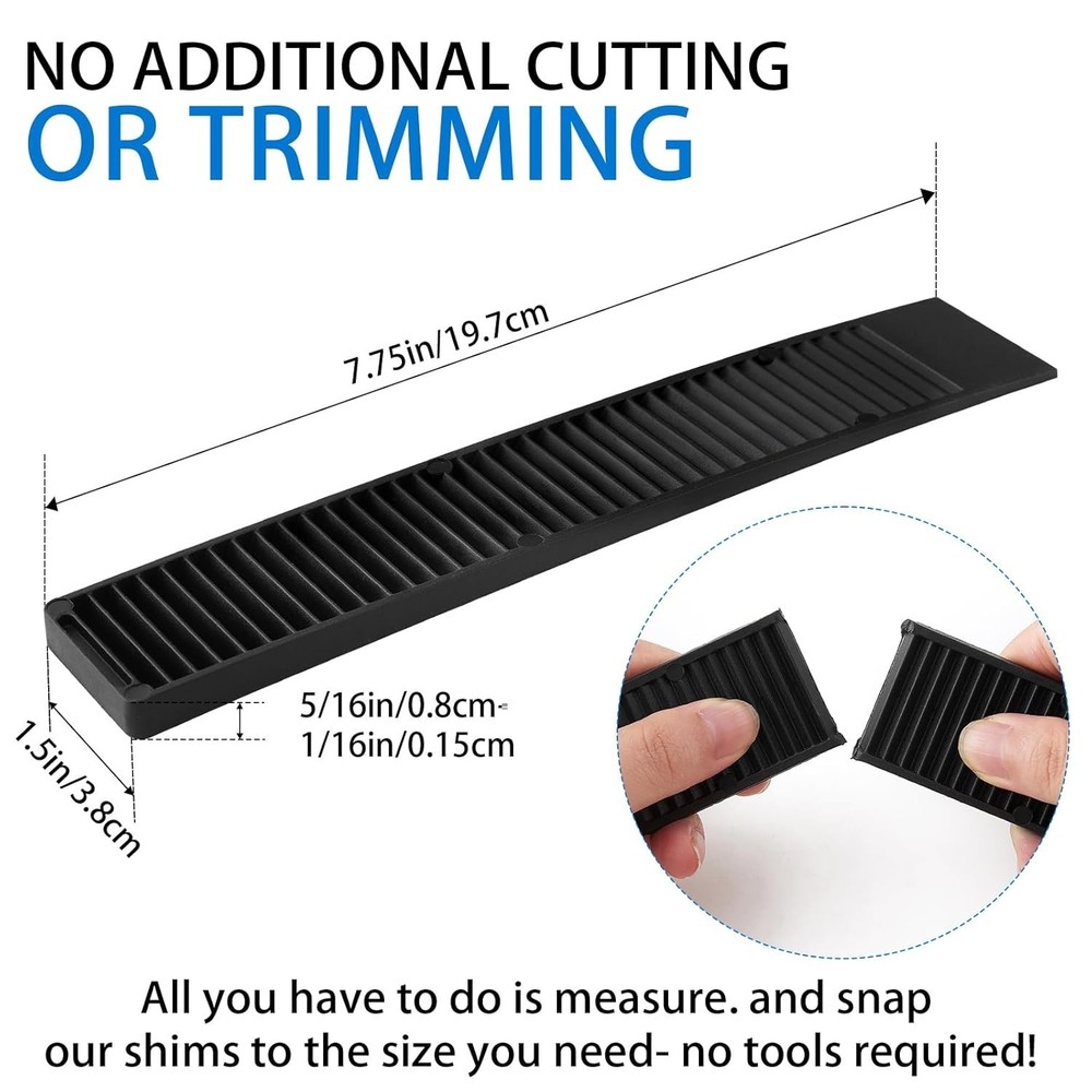 Composite Shims 8" Plastic Wedges (8 Pack) - Extreme Load Support Leveling Shims