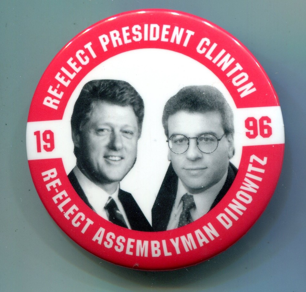 1996 Clinton Dinowitz Pinback Button