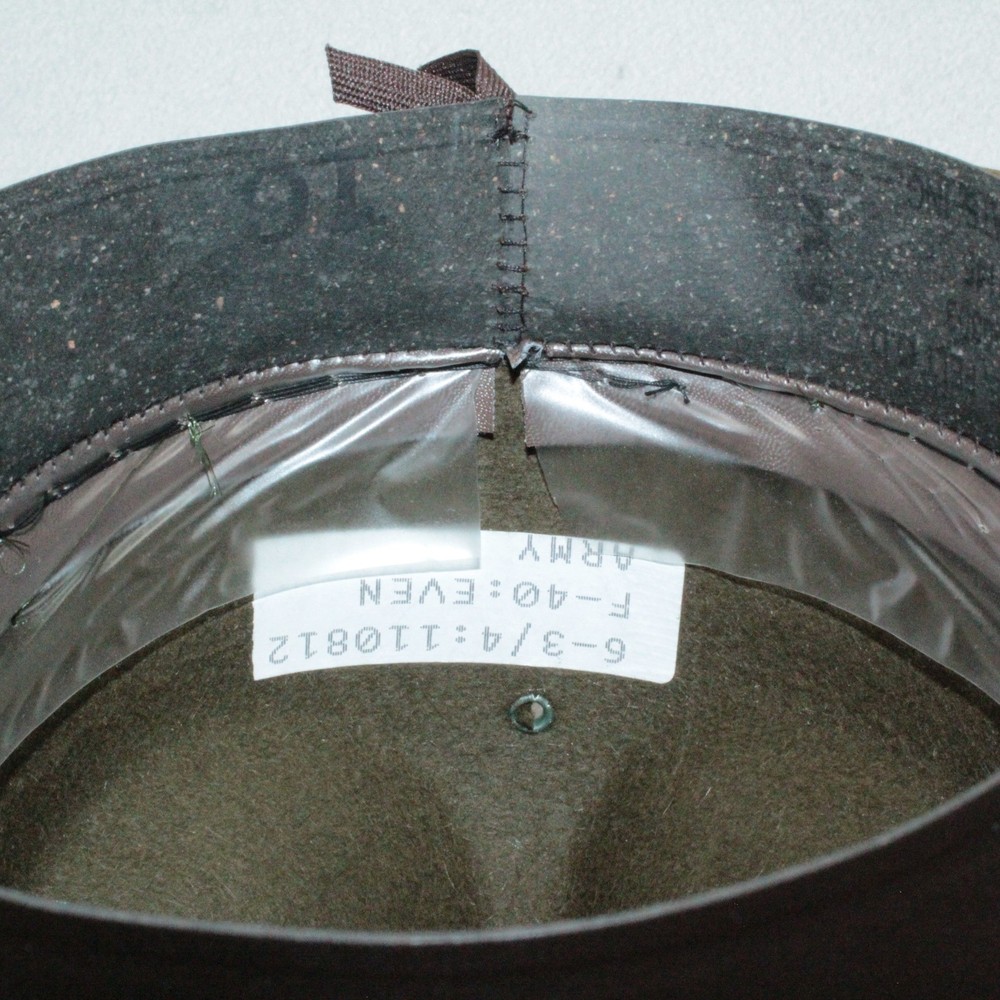 US Army Olive Green Felt Hat Drill Sergeant Instructor F40: Even Size 6¾