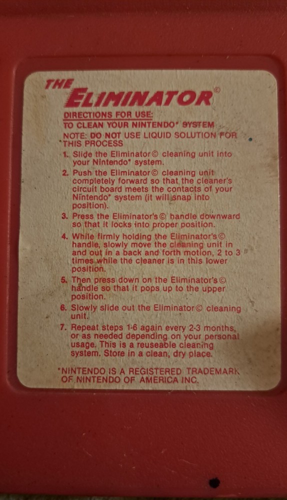 Nintendo System Cleaner "The Eliminator"
