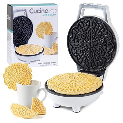 Mini Electric Pizzelle Maker- Makes One Personal Tiny Sized 4" Traditional