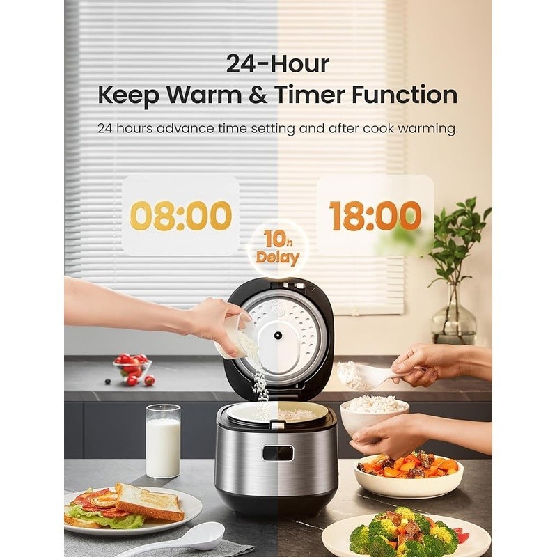 Multi-Function Rice Cooker Fuzzy Logic 9 Programs Easy Clean Compact Design New