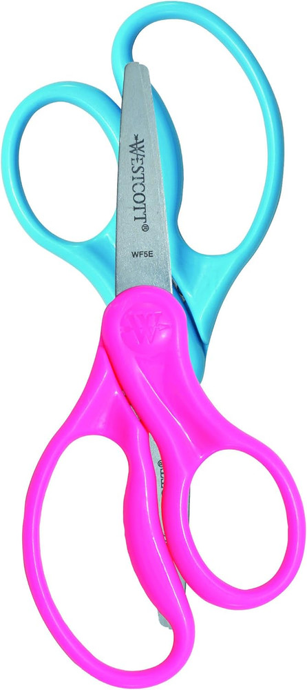 5" Kids Scissors, Pointed Tips, Assorted Colors, 2-Pack