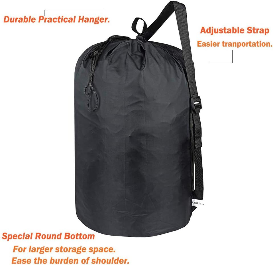 2 Pack Washable Laundry Bag with Strap, Laundry Backpack with Drawstring, Combin