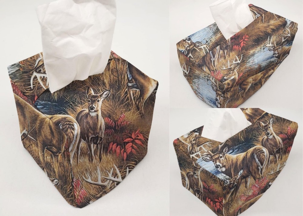 Deer Scenic Forest Woods Tissue Box Cover
