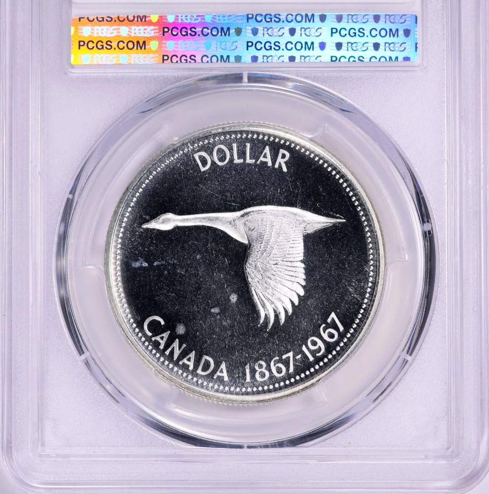 1967 CANADA SILVER DOLLAR PCGS PL66 DCAM