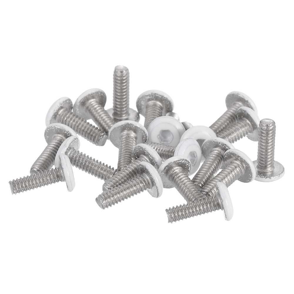 20 Pcs M2-0.4 x 6mm Button Head Hex Socket Head Screws, White