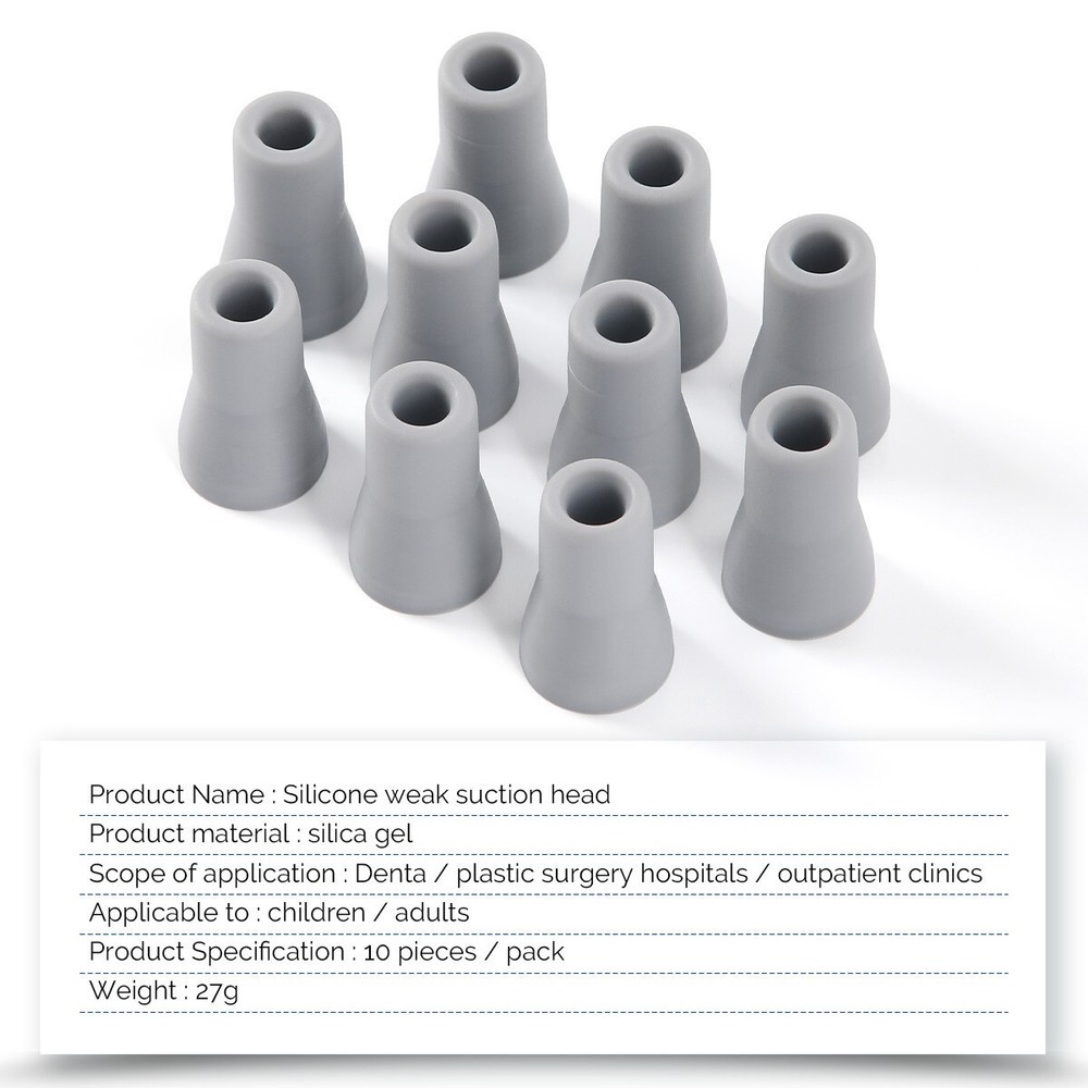 Dental Saliva Ejector Weak/Strong Suction Rubber Snap Tip Adapter Replacement