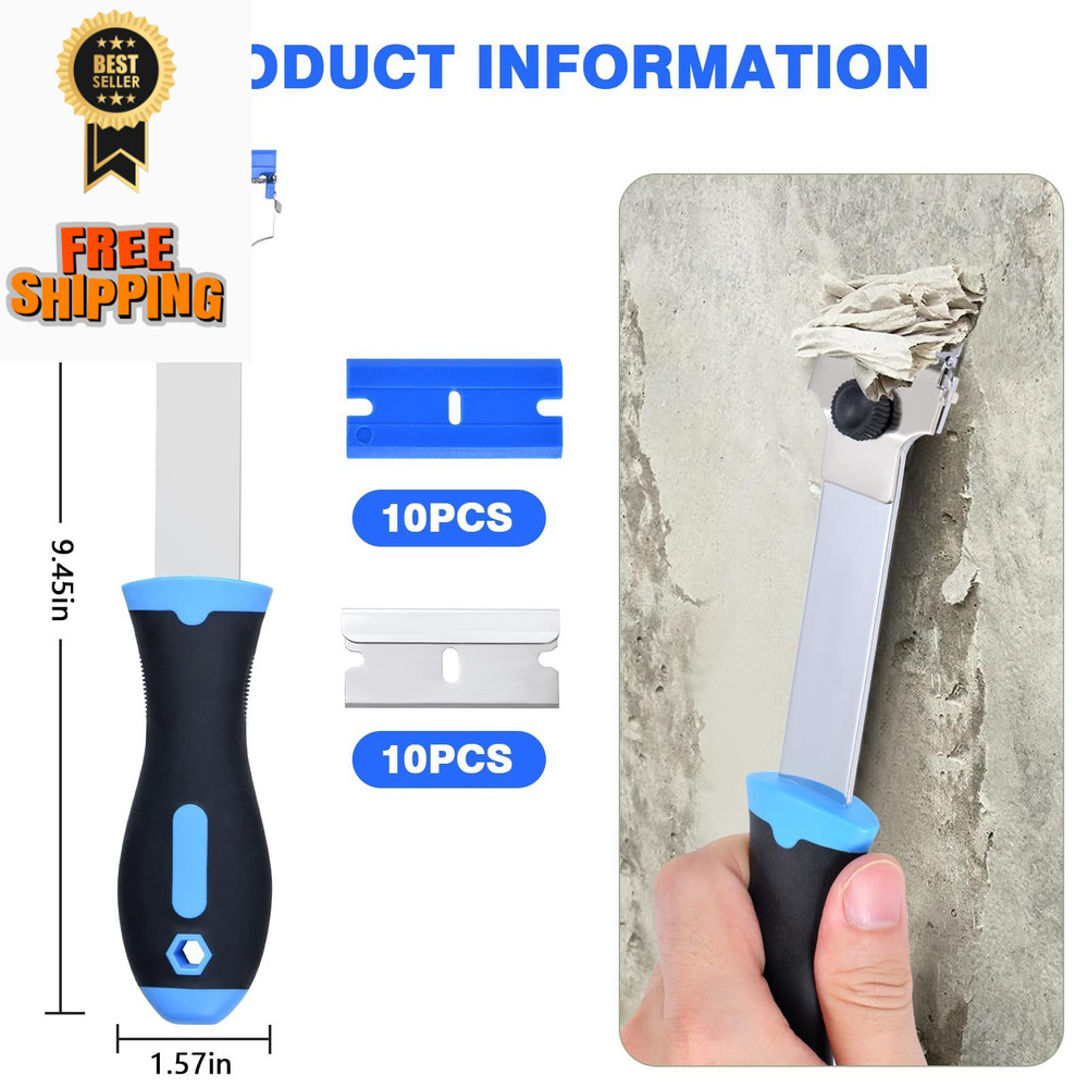 Giramika Razor Blade Scraper Tool with 20 Extra Long Handle