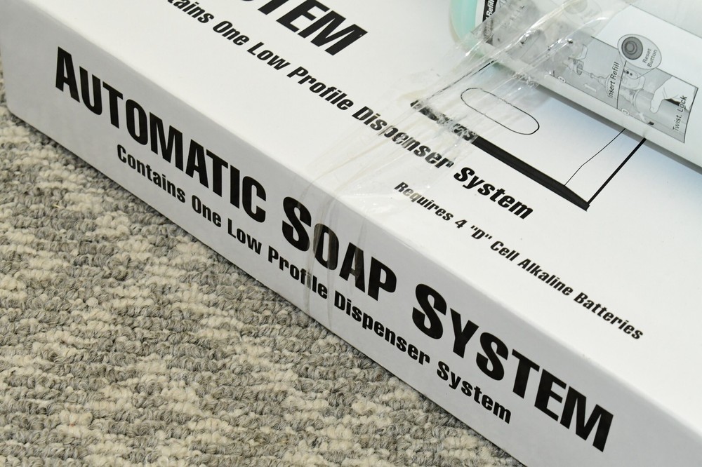 AUTOMATIC SOAP LOW PROFILE DISPENSER SYSTEM 107888 CHROME, BATTERY OPERATED