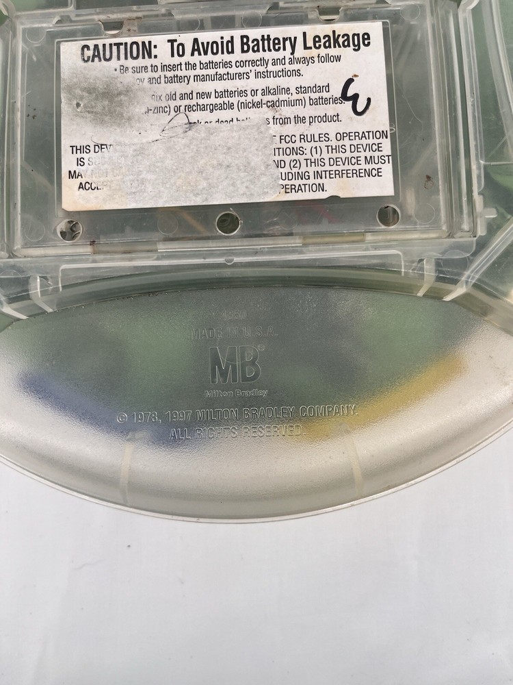 Milton Bradley 1997 Simon Electronic Memory Game Clear