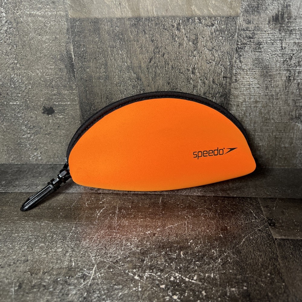 Speedo Goggles Storage Soft Case Vibrant Orange Swimming Poolside