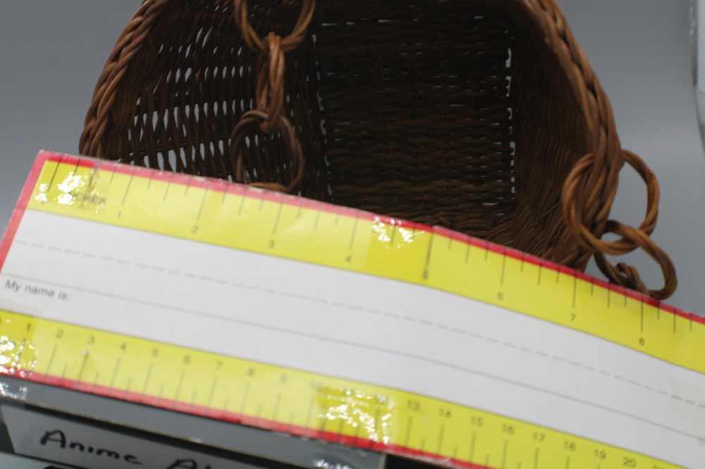 Hanging Wicker Basket with wicker interlocking hoops