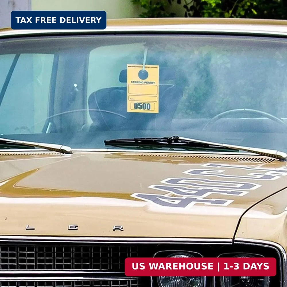 Rectangular Parking Permit Hang Tags - Sequentially Numbered Parking Pass