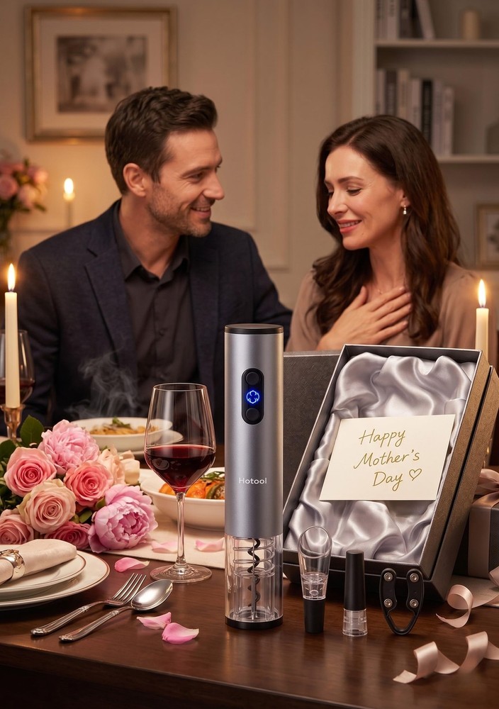 Electric Wine Bottle Opener Automatic Rechargeable Silver