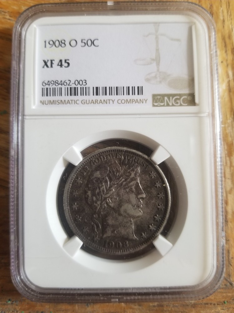 1908O Barber Half Dollar  - NGC XF45