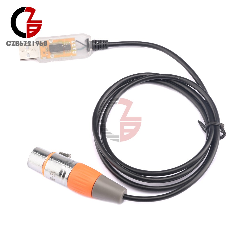 1pcs USB to DMX Interface Adapter Cable Stage Light PC DMX512 Controller Dimmer