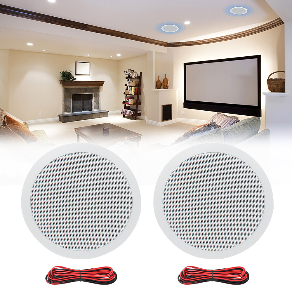 Herdio 2 Pack 6.5" 320W 2-Way Ceiling Speakers Flush Mount Kitchen
