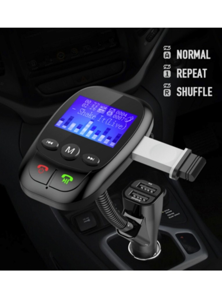 SYLVANIA Bluetooth FM Audio Transmitter Hands Free for Car -Black