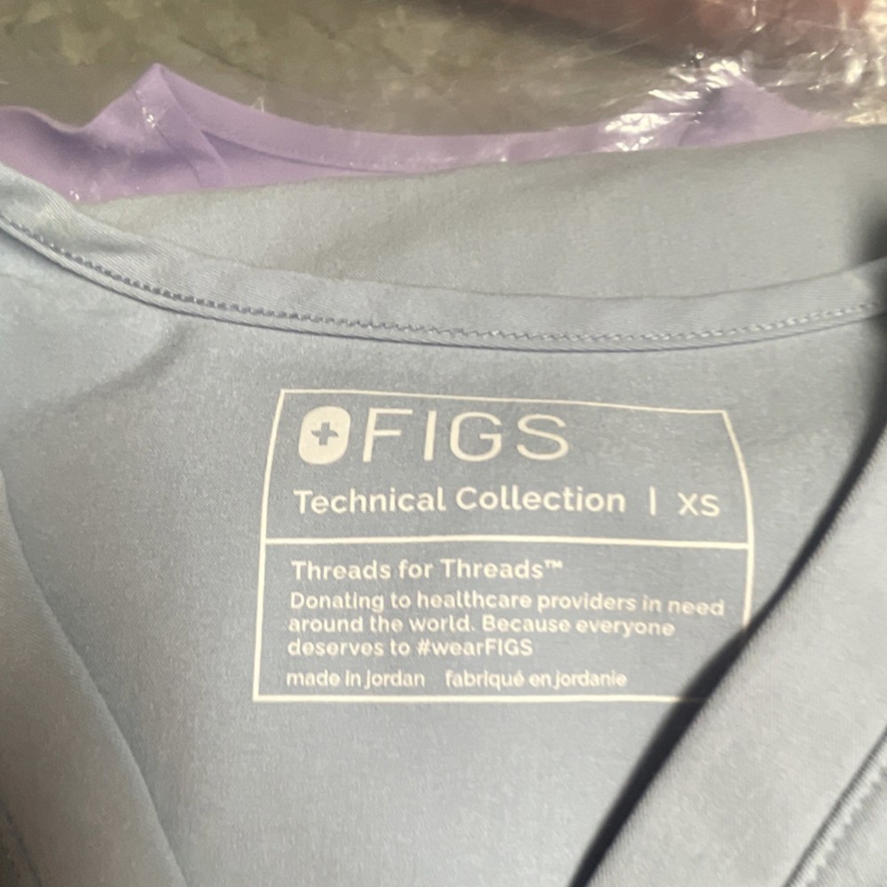 FIGS Technical Collection Scrub Set XS Light Blue Solid Unisex Medical