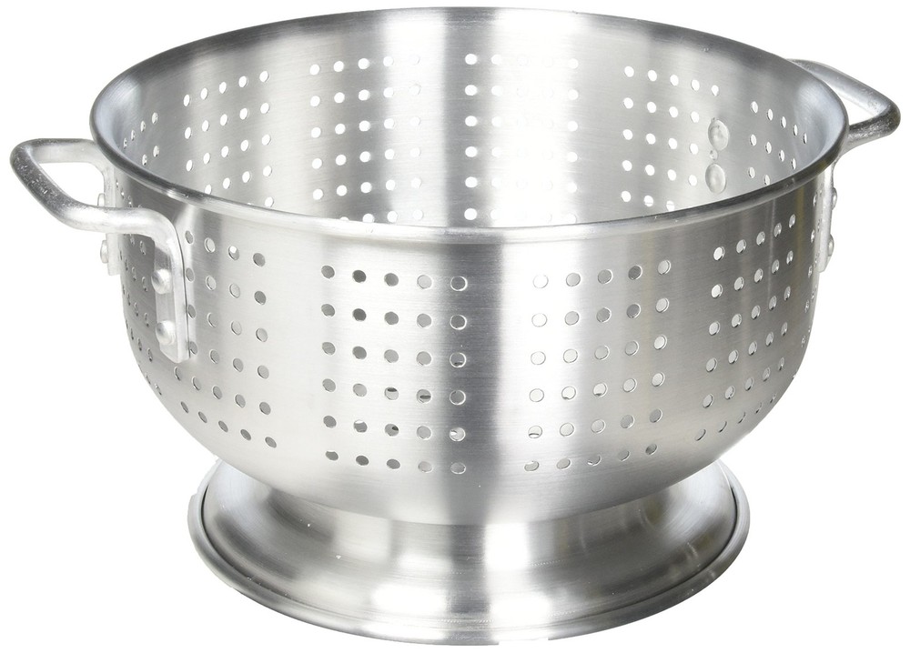 Aluminum Colander With Base 8Quart Medium Heavy Duty Kitchen Strainer