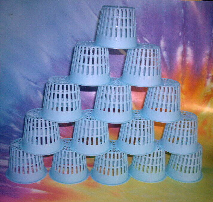3" NET CUP POTS BLUE HEAVY DUTY 12 COUNT HYDROPONIC SYSTEM SAME/NEXT DAY SHIPOUT