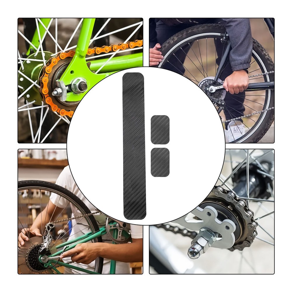 Rust Resistant Bicycle For Chainstay Frame Protector Carbon Fiber Texture