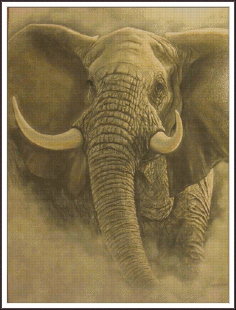 Elephant 737 Chart Counted Cross Stitch Pattern Needlework