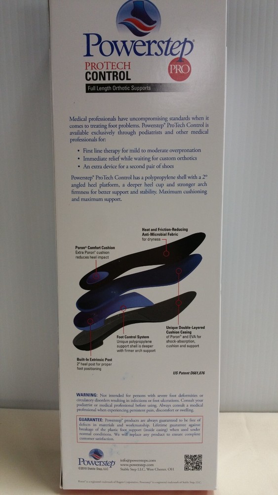 Powerstep Protech Control Full Length Orthotic Insole