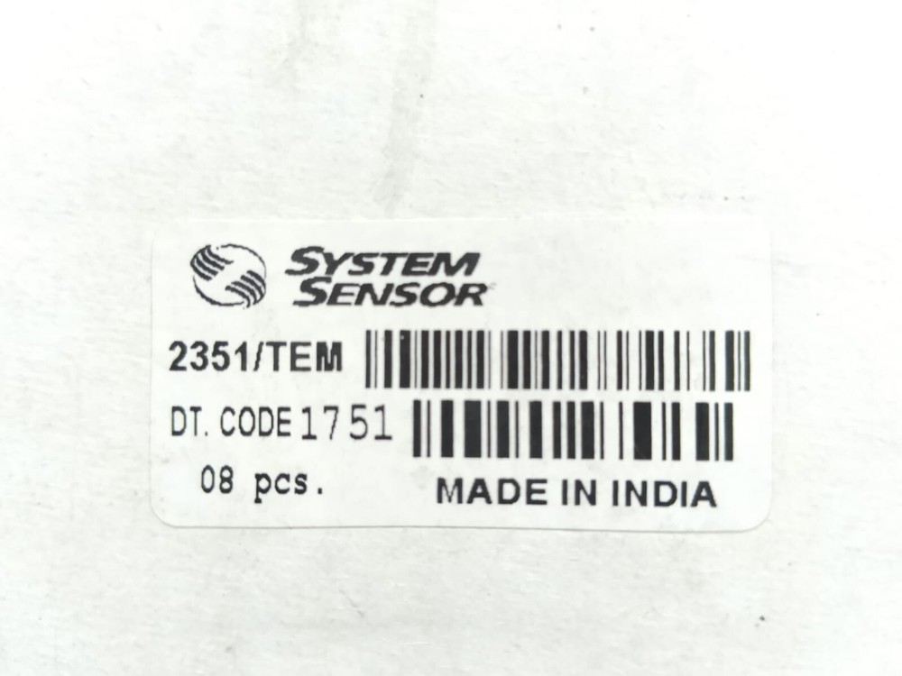 SYSTEM SENSOR SMOKE DETECTOR 2351/TEM