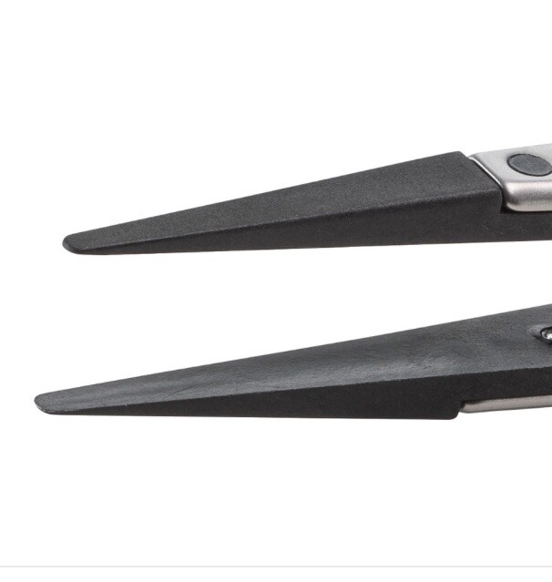 Techni-Tool Techni-Pro Carbon Fiber Plastic Tip Stainless Tweezers 2ACF