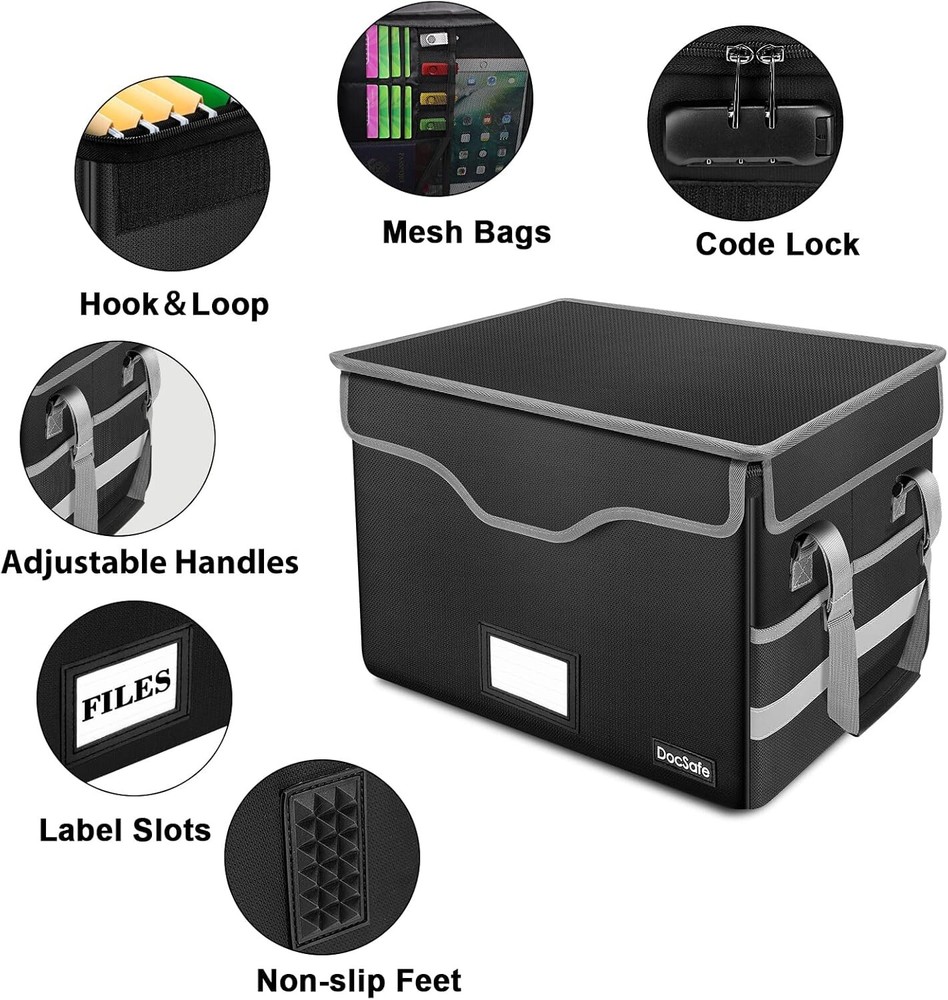 Waterproof and Dustproof Fiile Box with Lock - Collapsible Storage Solution