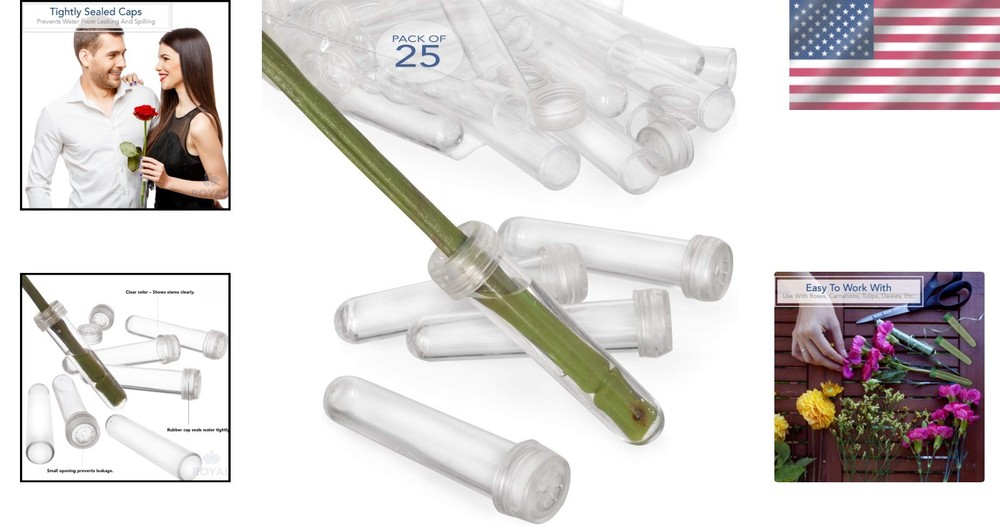 Clear Plastic Floral Vials - 3