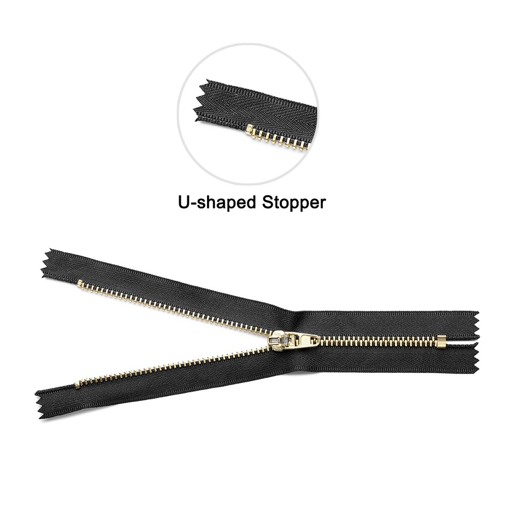 80Pcs Zipper Slider Retainers - #3 U Shape Top Stoppers Replacing, Black Silver