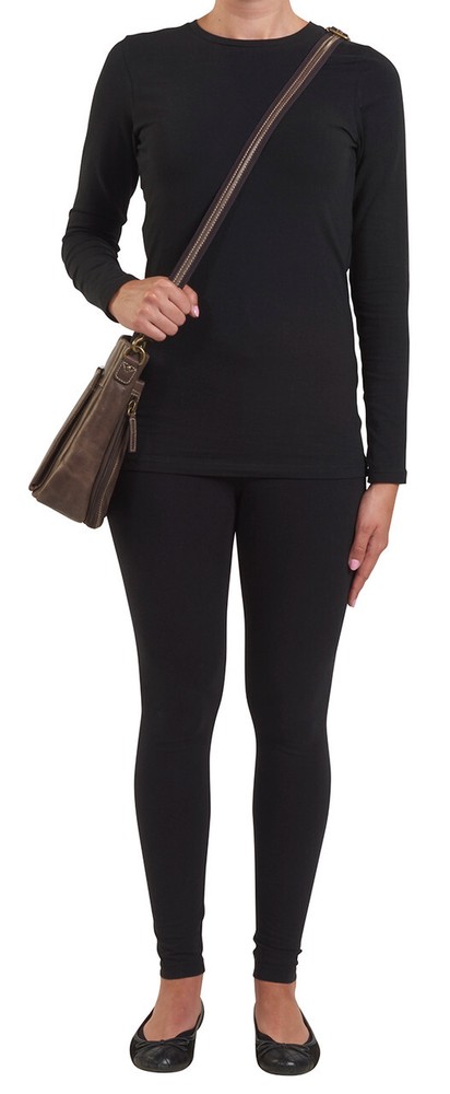 Distressed Leather Slim X-Body RFID Purse
