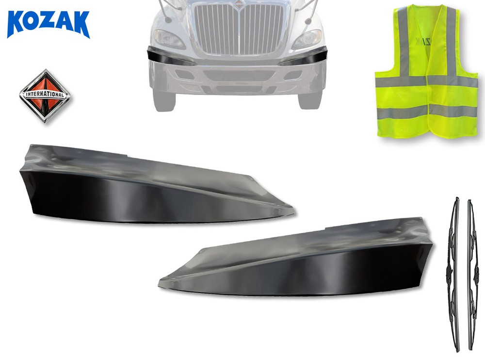 Bumper black Corner Left Driver and Right Passenger Side International ProStar