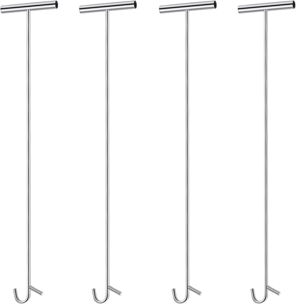 4 Pack 31" Fifth Wheel Puller 5th Wheel Pin Puller for Semi W Hook Silver
