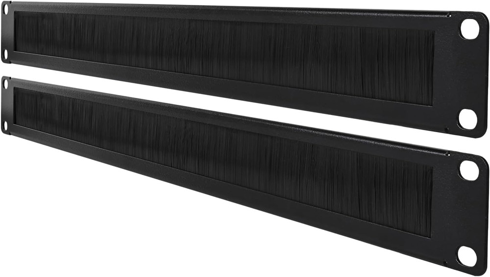 1U Brush Rack Mount Panel Spacer for 19" Server Rack - 6 Pack, Black