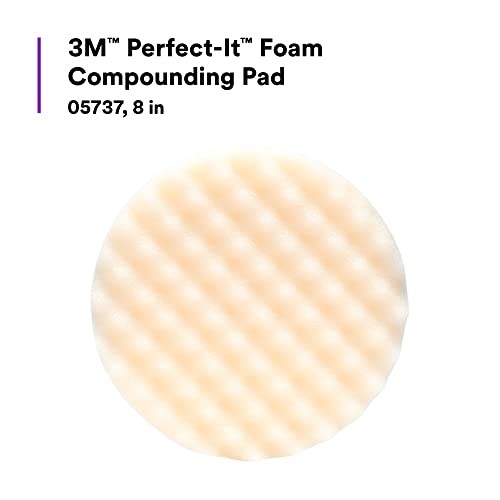 3M Foam Compounding Pad, 05737, Inset, Single Sided, Hook and Loop in , White 8