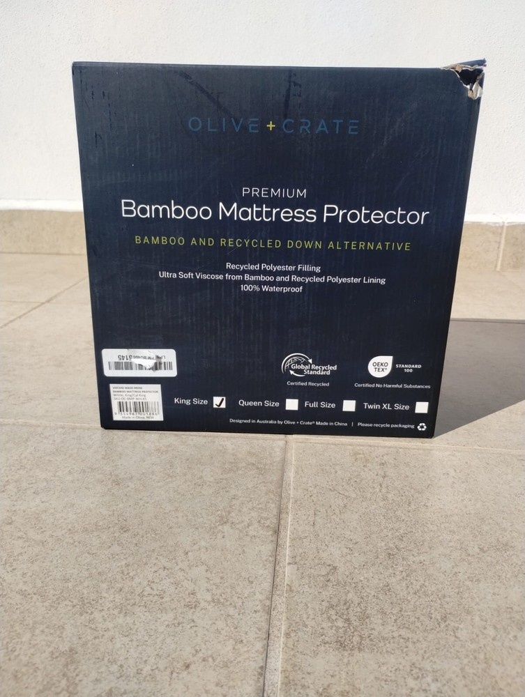 Olive Crate KING Bamboo Mattress Protector - Waterproof, Cooling, Deep Pockets