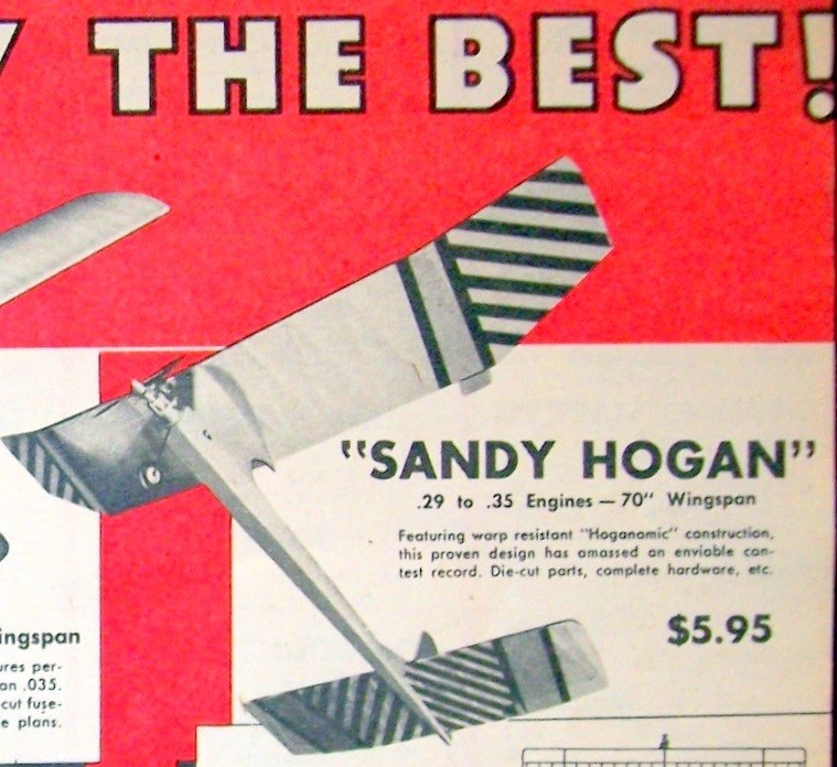 SAN DE HOGAN PLAN + CONSTRUCTION ARTICLE to Build Denny Davis FF Model Airplane