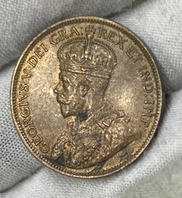 1917 Canada One Large Cent Coin High Grade