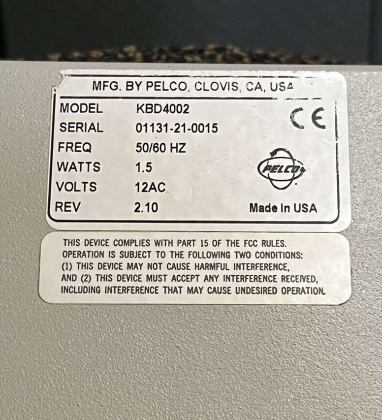 (1) PELCO KBD4002 Keyboard Controller. TESTED AND RE-BOXED. EXCELLENT.