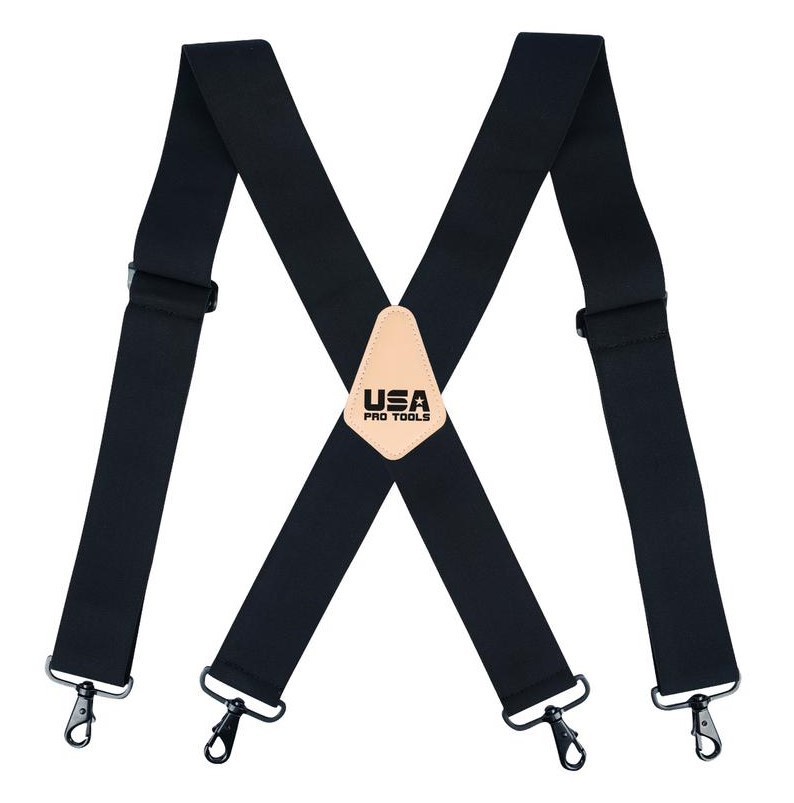 USA PRO TOOL WORK SUSPENDER BLAK CRSST13 DURABLE SNAP HOOKS 2" WEBBING & ELASTIC